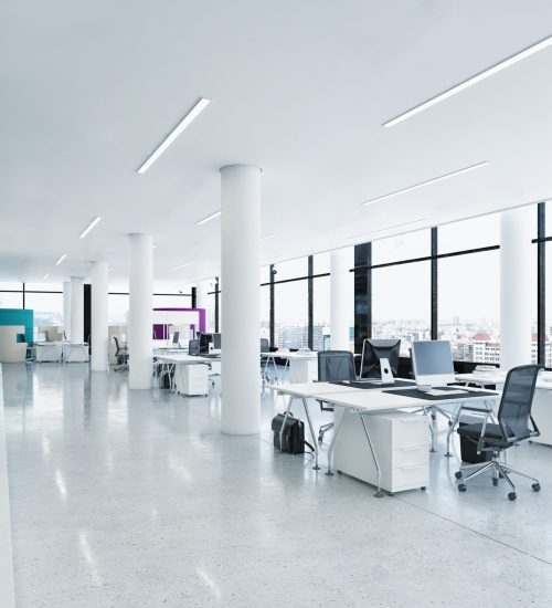 modern loft office interior. 3d rendering concept